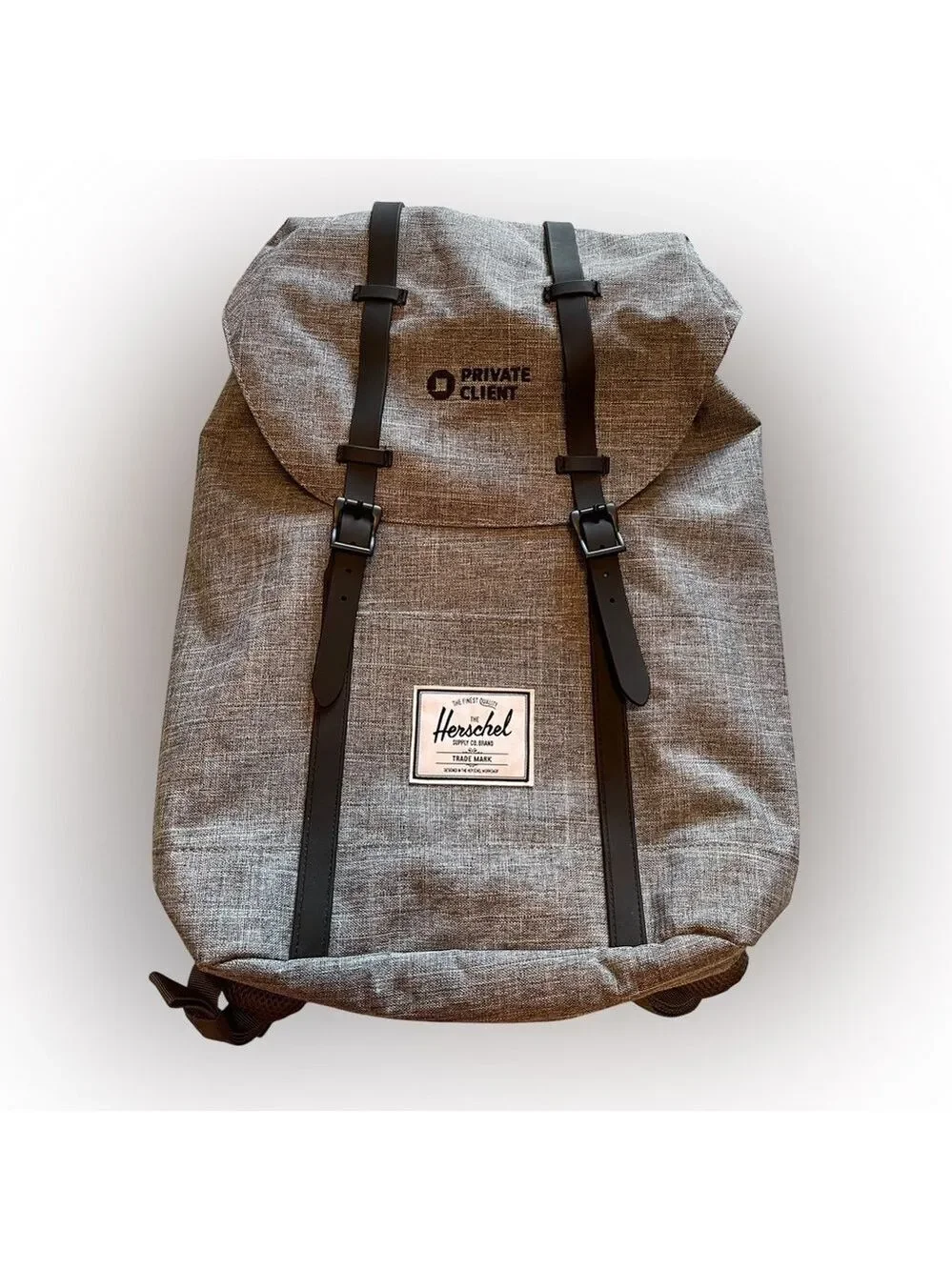 Herschel Supply Co. Chase Private Client Backpack Gray Black Raven CrossHatch